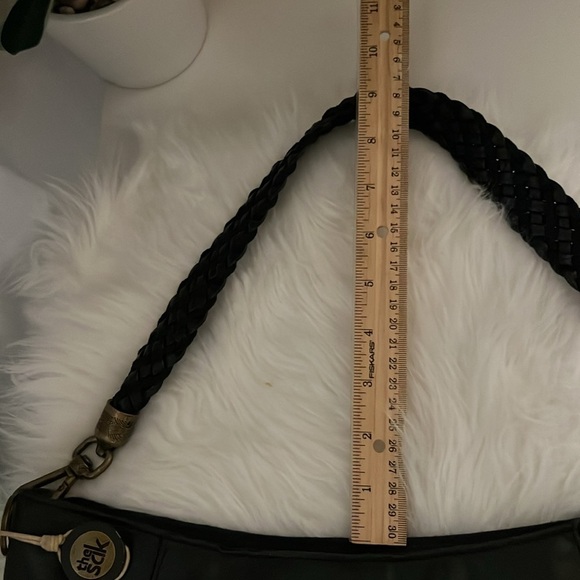 The SAK Indio Hobo Black Genuine Leather Braided Strap Shoulder Bag - Picture 9 of 10